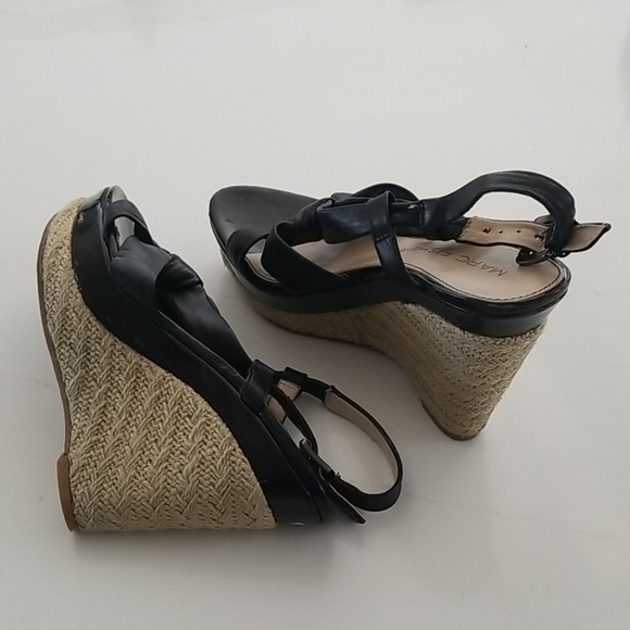 Leather Patent Espadrille Wedges - Picture 2 of 7